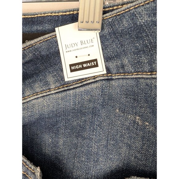 Judy Blue Jeans Womens 20W High Waist Skinny Fit Distressed Dark Blue Denim NWT - Picture 4 of 6